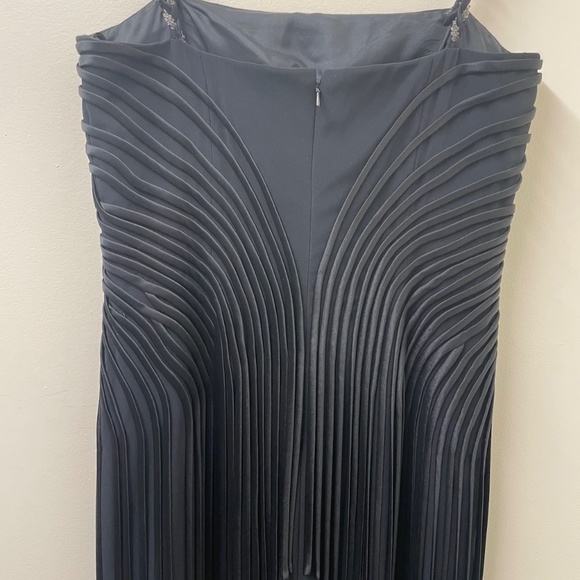NWOT Designer Cocktail/Party Black Women's Dress with Beaded Straps Fringes - Picture 12 of 15